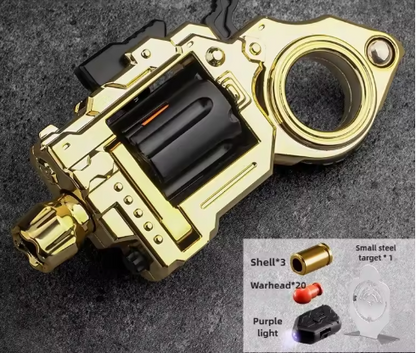 Hadmek™ SpinRevolver EDC – metalowy spinner sensoryczny w formie mini rewolweru