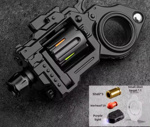 Hadmek™ SpinRevolver EDC – metalowy spinner sensoryczny w formie mini rewolweru